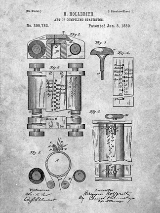 Framed Art of Compiling Statistics Patent Print