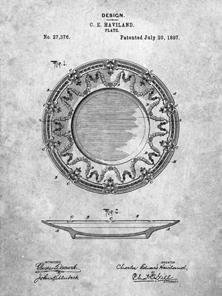 Framed Haviland Plate Patent Print