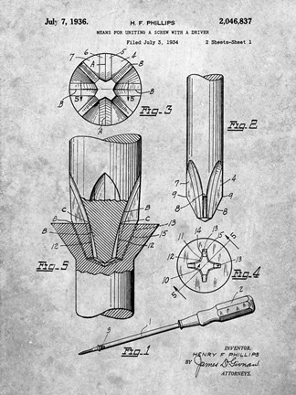 Framed Means for Uniting a Screw with a Driver Patent Print