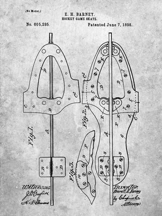 Framed Hockey Game Skate Patent Print