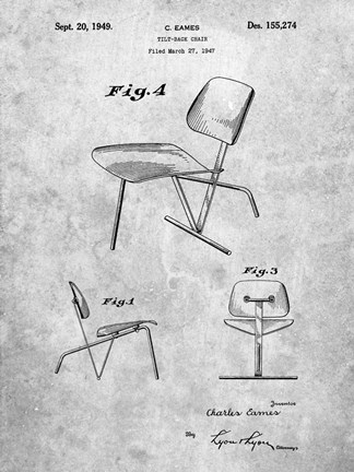 Framed Tilt-Back Chair Patent Print