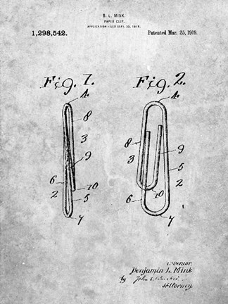 Framed Paper Clip Patent Print