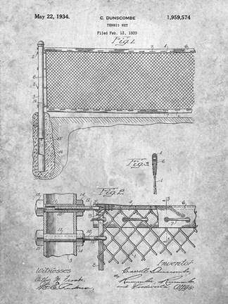 Framed Tennis Net Patent Print