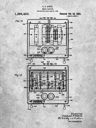 Framed Bread Toaster Patent Print