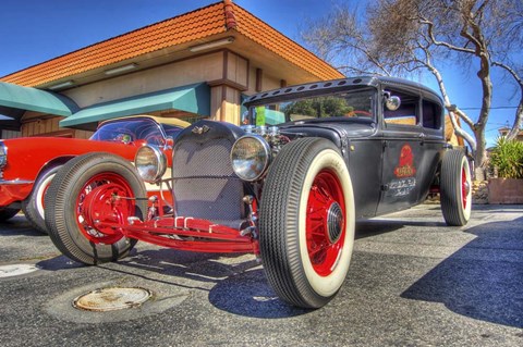 Framed Red Wheels Print