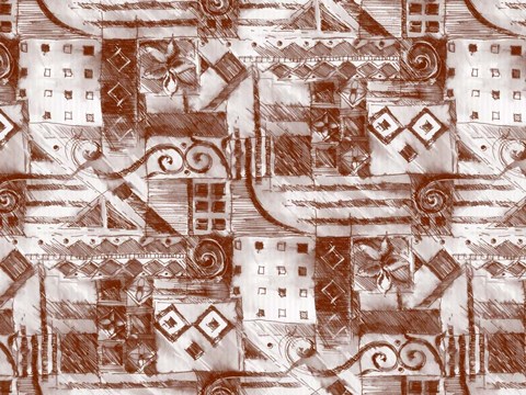 Framed Brown and Cream Print