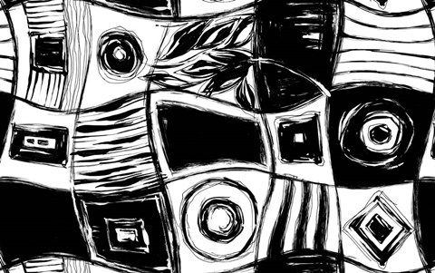 Framed Circles and Rectangles Print