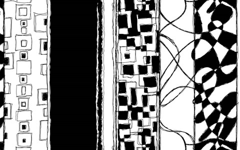 Framed Black and White Bands Print