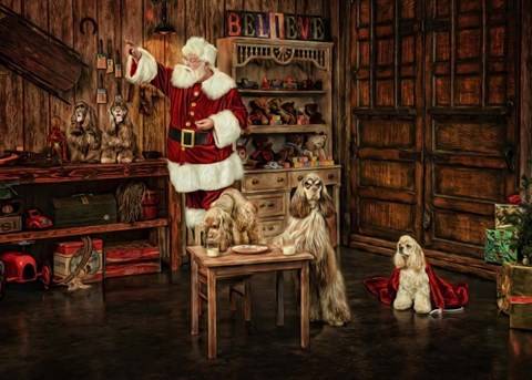 Framed Santas Dogs Print