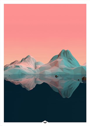 Framed Low Poly Mountain 7 Print
