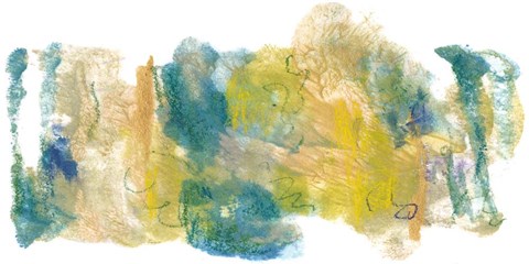 Framed Teal &amp; Scribbles I Print