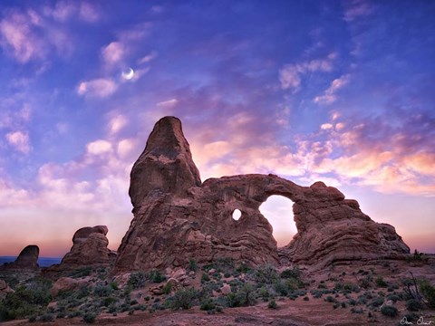 Framed Sunset in the Desert I Print