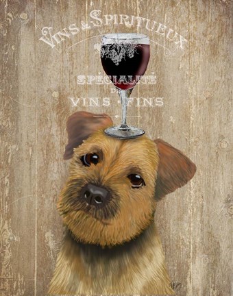 Framed Dog Au Vin, Border Terrier Print