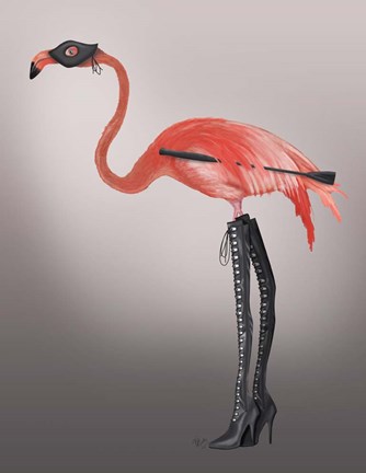 Framed Flamingo with Kinky Boots Print