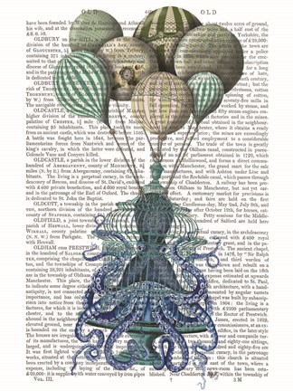 Framed Octopus Cage and Balloons Print