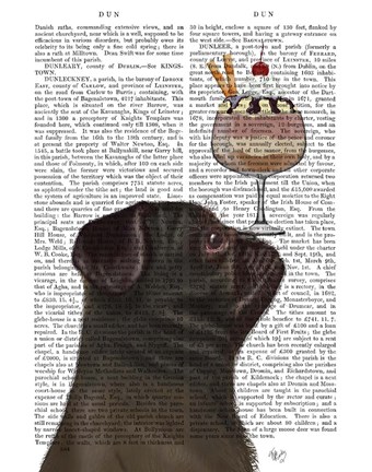Framed Pug, Black, Ice Cream Print