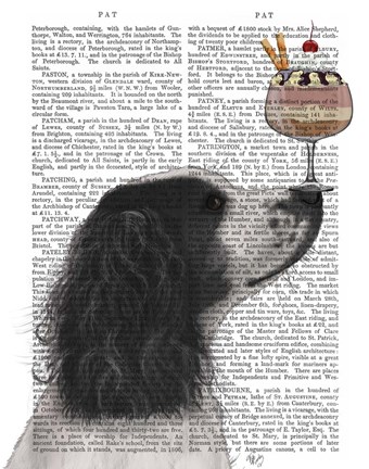 Framed Springer Spaniel, Black and White, Ice Cream Print