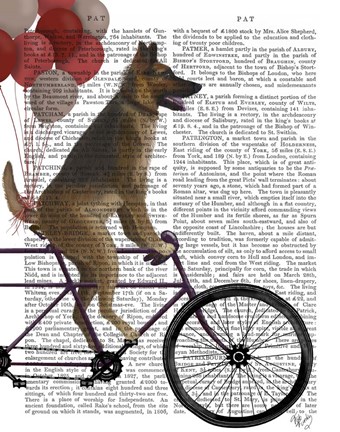 Framed German Shepherd on Bicycle Print