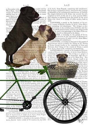 Framed Pugs on Bicycle Print
