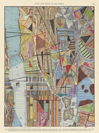 Framed Modern Map of New York I Print