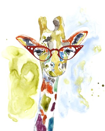 Framed Smarty-Pants Giraffe Print