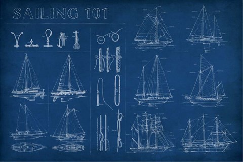 Framed Sailing Infograph Print