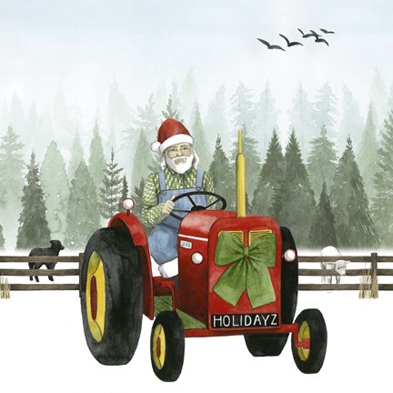 Framed Country Santa I Print