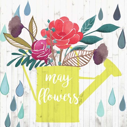 Framed April Showers &amp; May Flowers II Print