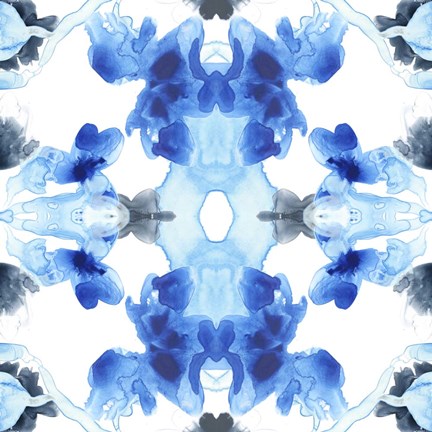 Framed Blue Kaleidoscope III Print