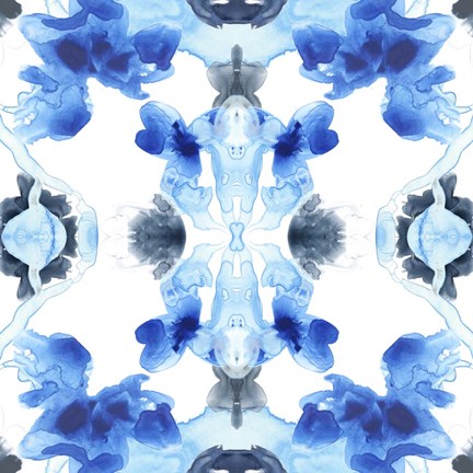 Framed Blue Kaleidoscope IV Print