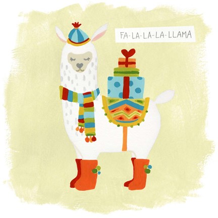 Framed Fa-la-la-la Llama I Print