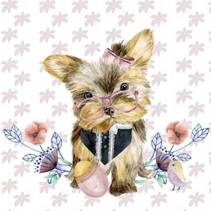 Framed Easter Pups IV Print