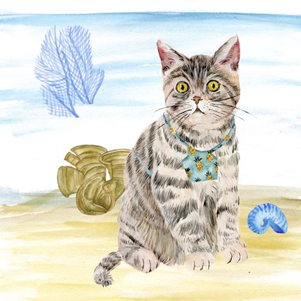 Framed Summer Purr Party II Print