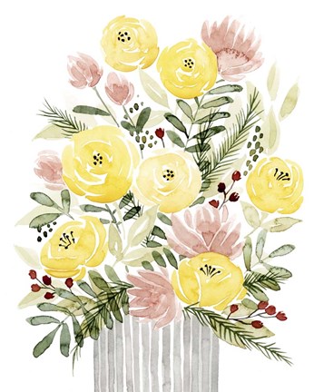 Framed Blush Bouquet I Print