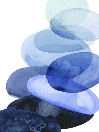 Framed River Worn Pebbles I Print