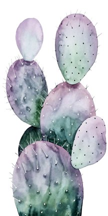 Framed Purple Cactus II Print