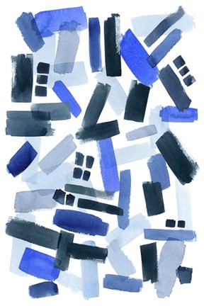 Framed Cerulean Strokes II Print