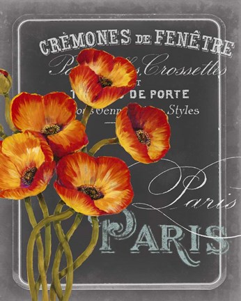 Framed Chalkboard Paris III Print