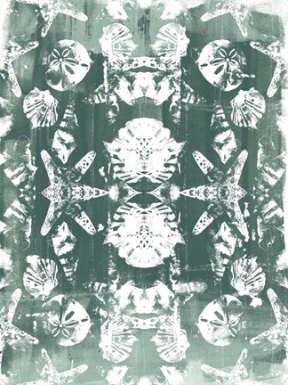 Framed Sea Green Kaleidoscope II Print