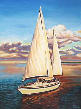 Framed Sunset Cruise I Print