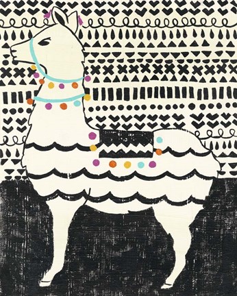 Framed Party Llama II Print