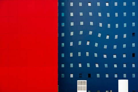 Framed Red White And Blue Print