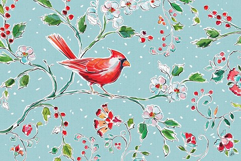 Framed Holiday Wings I Blue Print