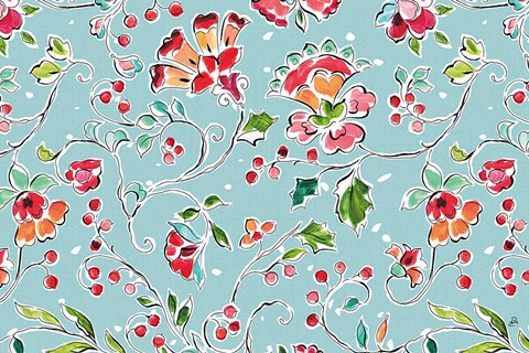 Framed Holiday Wings VIII Blue Print