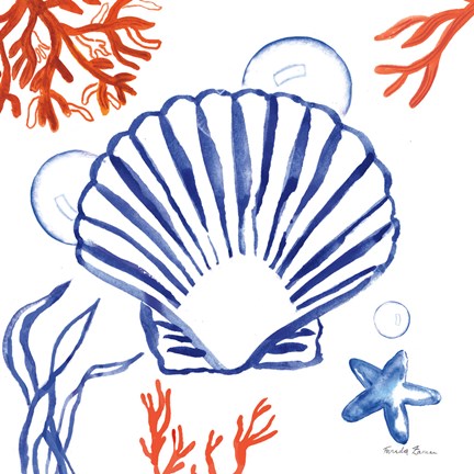 Framed Coastal Jewels III Print