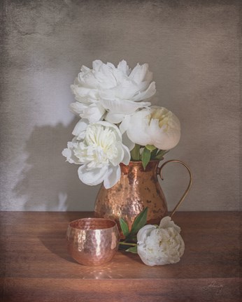 Framed Vintage Peony Dreams Shadows Print