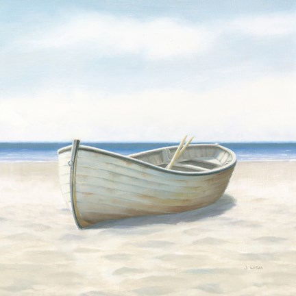 Framed Beach Days I No Fence Flowers Crop Print