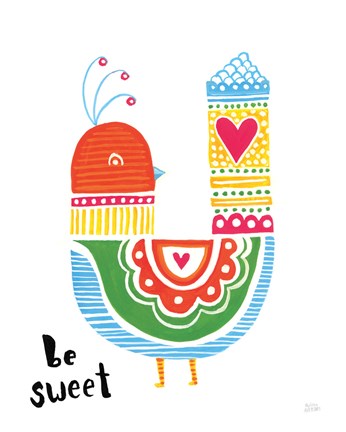 Framed Blossom Birds IV Print