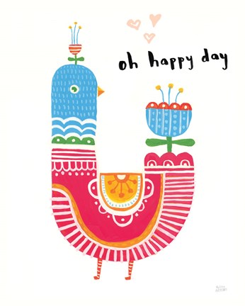 Framed Blossom Birds I Print