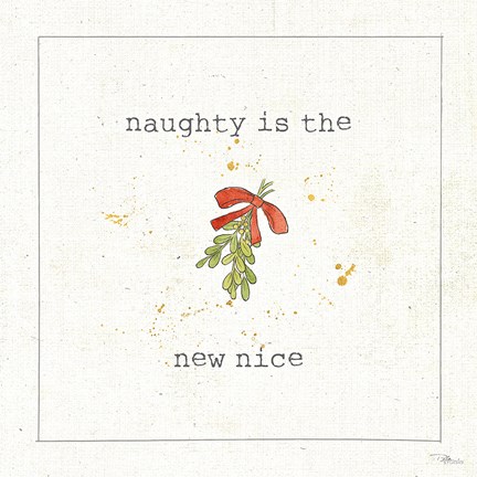 Framed Christmas Cuties III - Naughty is the New Nice Print